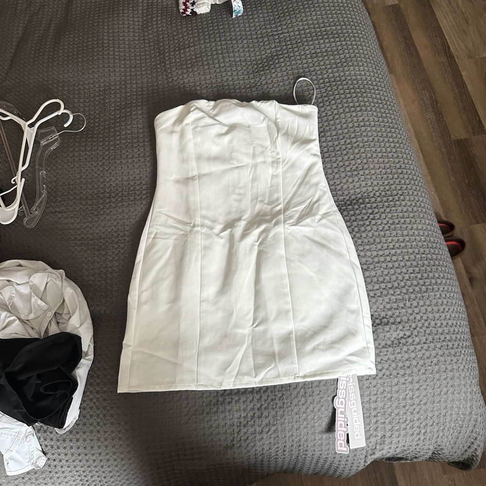 Missguided Strapless White Dress